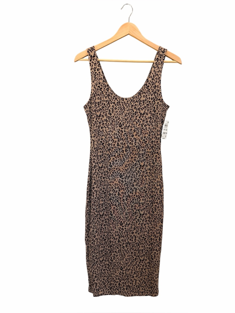 Bar III Bodycon Midi Dress Cheetah Animal Print Jersey Knit Petite PS NWT